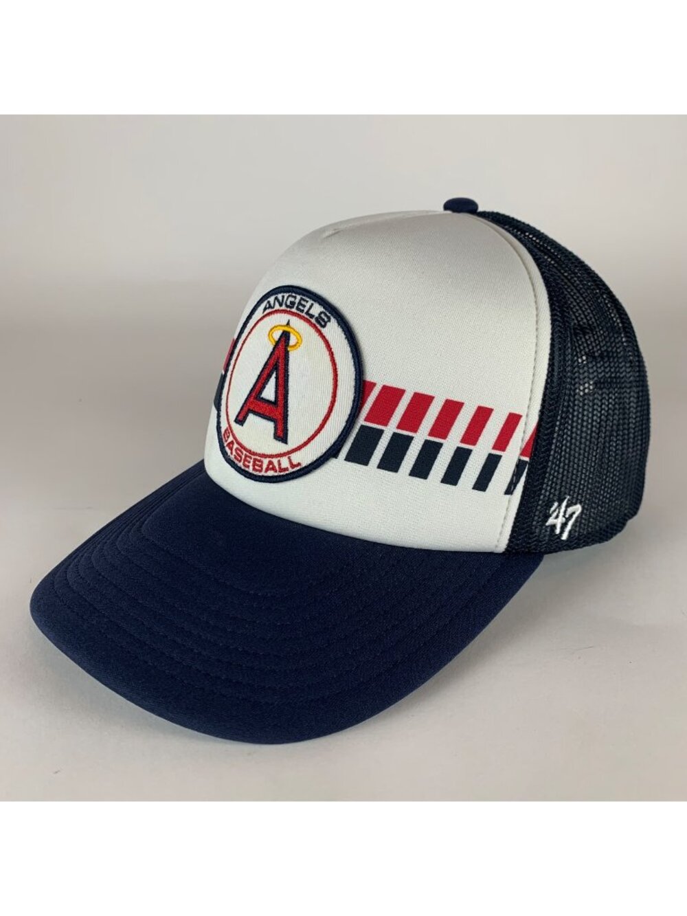 California Angels White Navy Blue 47 Brand Cooperstown Collection Trucker Hat